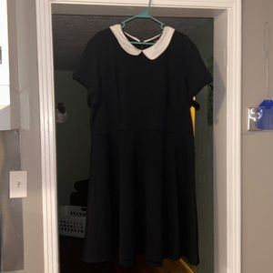 Torrid black dress with white collar